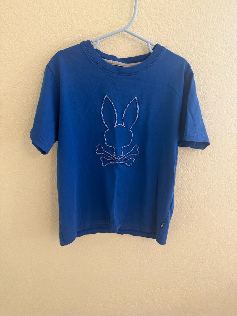 Psycho Bunny Royal Blue Short Sleeve Tee with Embroidered Bunny Skull